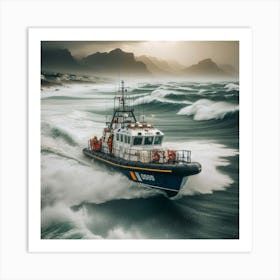 Oslo Coastguard Boat Art Print