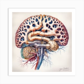 Anatomy Of The Human Brain 4 Art Print