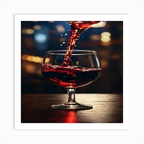 Pouring Red Wine Into A Glass Art Print