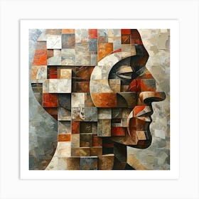 Abstract Man'S Head Art Print