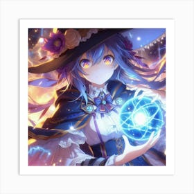 Anime Witch Art Print