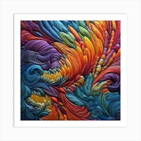 Colorful Feathers 4 Art Print