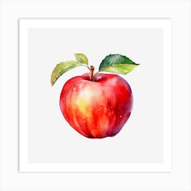 Red Apple Watercolor Painting 3 Art Print