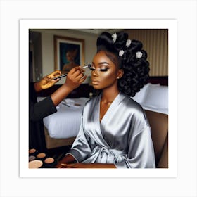 A makeup artist and her client 2 Art Print