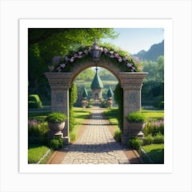 Archway In The Gardens Art Print