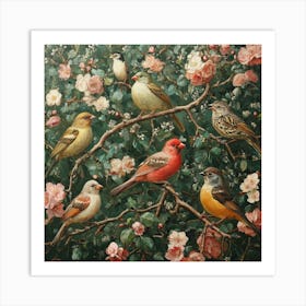 Birds In A Tree Art 18 Art Print