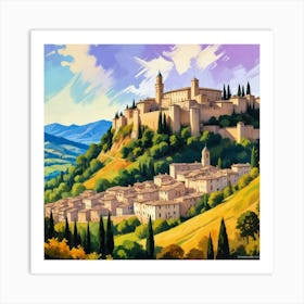 Urbino Italy Fauvist Painting Travel Poster Art Print Art Print