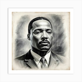 Chalk Painting Of Martin Luther King Jr Art Print