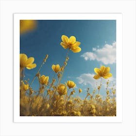 Field Of Yellow Flowers 32 Art Print