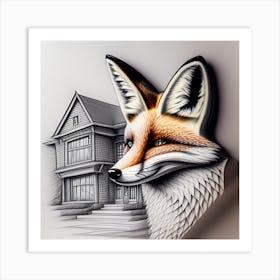 Fox In The House 1 Art Print