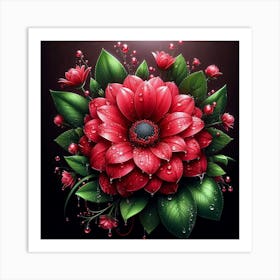 Red Flower Art Print