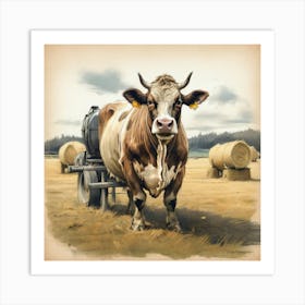 Cow In The Field 3 Art Print