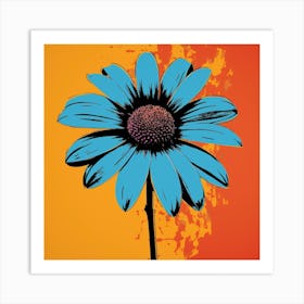 Andy Warhol Style Pop Art Flowers Black Eyed Susan 2 Square Art Print
