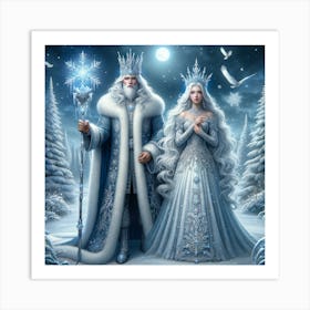 King And Queen Of Snow Art Print