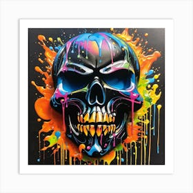 Colorful Skull Painting Art Print