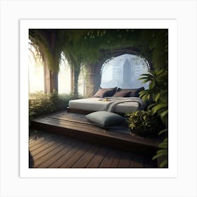 Bedroom In The Forest 1 Art Print