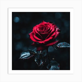 Dark Bleeding Rose Art Print