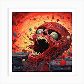 Splatter Skull Art Print