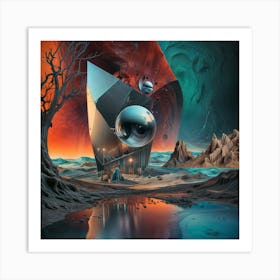 Spaceship In Space Art Print