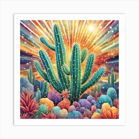 Cactus Painting 1 Art Print