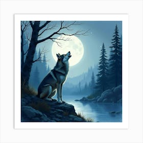 Howling Wolf 1 Art Print