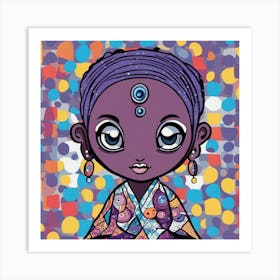 Little Purple Girl Art Print