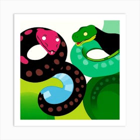 Snakes Stock Videos & Royalty-Free Footage Art Print