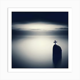 Cross In The Water Art Print