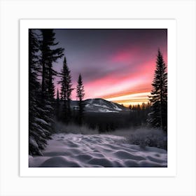 Sunset In The Mountains 4 Art Print