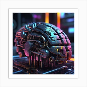 Futuristic Brain 20 Art Print