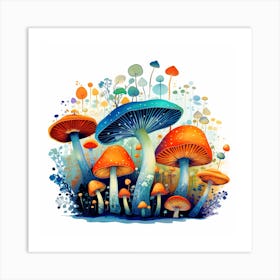 Colorful Mushrooms 8 Art Print