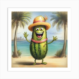 Cucumber On The Beach Art Print