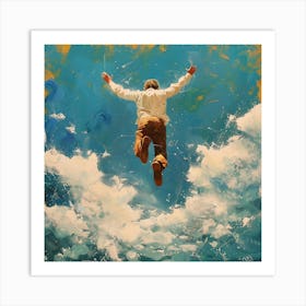 'Jumping Into The Clouds' Art Print