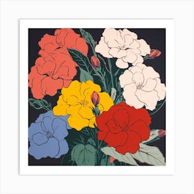 Impatiens 2 Pop Art Illustration Square Art Print