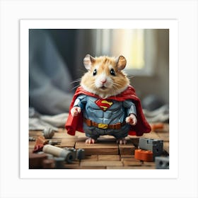 Superman Hamster 9 Art Print