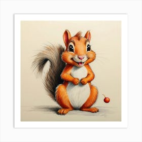 Cute Squirrel Art Print