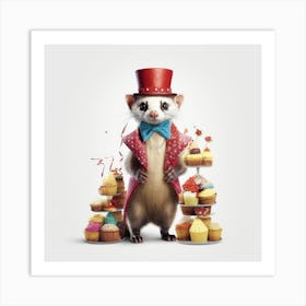 Ferret In Top Hat Art Print