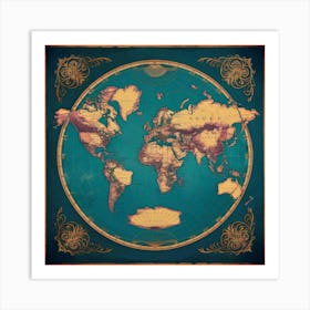 World Map 4 Art Print