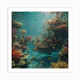 Surreal Underwater Landscape Inspired By Dali 11 Art Print