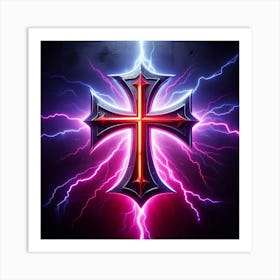 Lightning Cross 1 Art Print