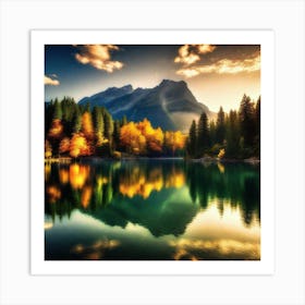 Autumn Mountain Lake 8 Art Print