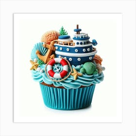 Cupcake With Seashells 2 Art Print