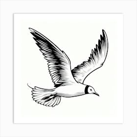 Line Art gull Art Print