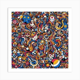 Psychedelic Doodles Art Print