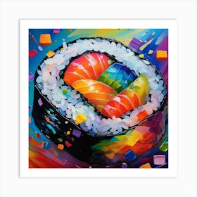 Rainbow Sushi Art Print