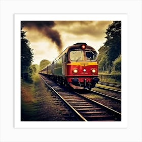 Transportation Railway Transport Rail Track Chemin De Fer Train Britain Signal Yellow Red (4) Art Print