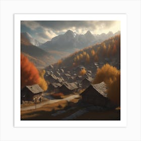 Autumn Village 44 Art Print