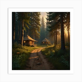 Cabins In The Woods Art Print