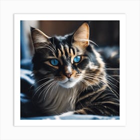 Blue Eyes Cat Art Print