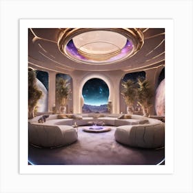 Futuristic Living Room 1 Art Print